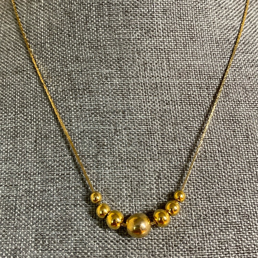 Faux Gold Necklace with Beads